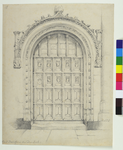 31076 Interieur van de Domkerk te Utrecht: de deur van de sacristie.